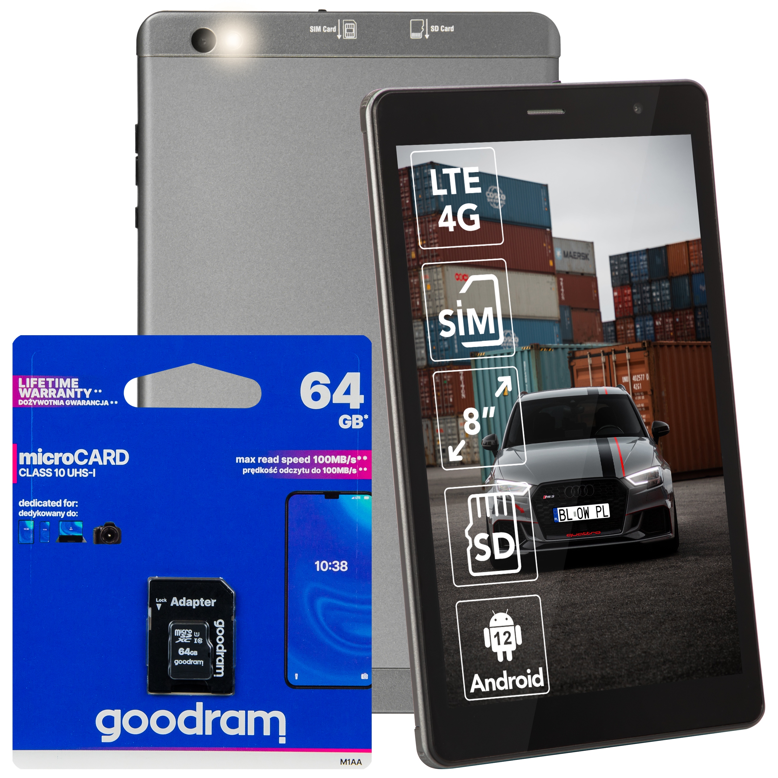 Blow PlatinumTab8 8" tablet 4 GB / 64 GB strieborný